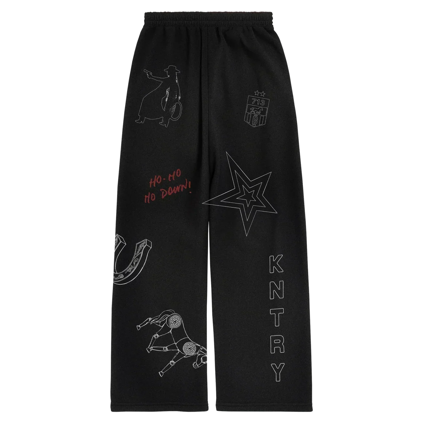 Been Country black sweats with star and country graphics, Beyoncé merch back view